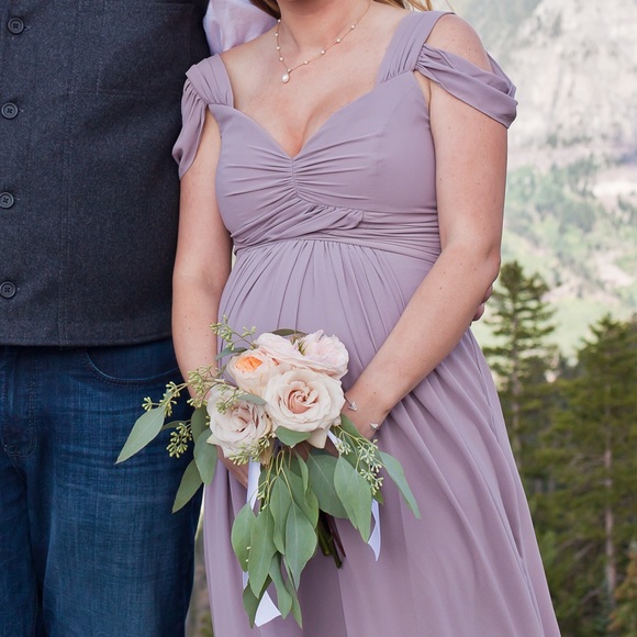 NWT HP PinkBlush Purple Maternity Evening Gown - Picture 5 of 6